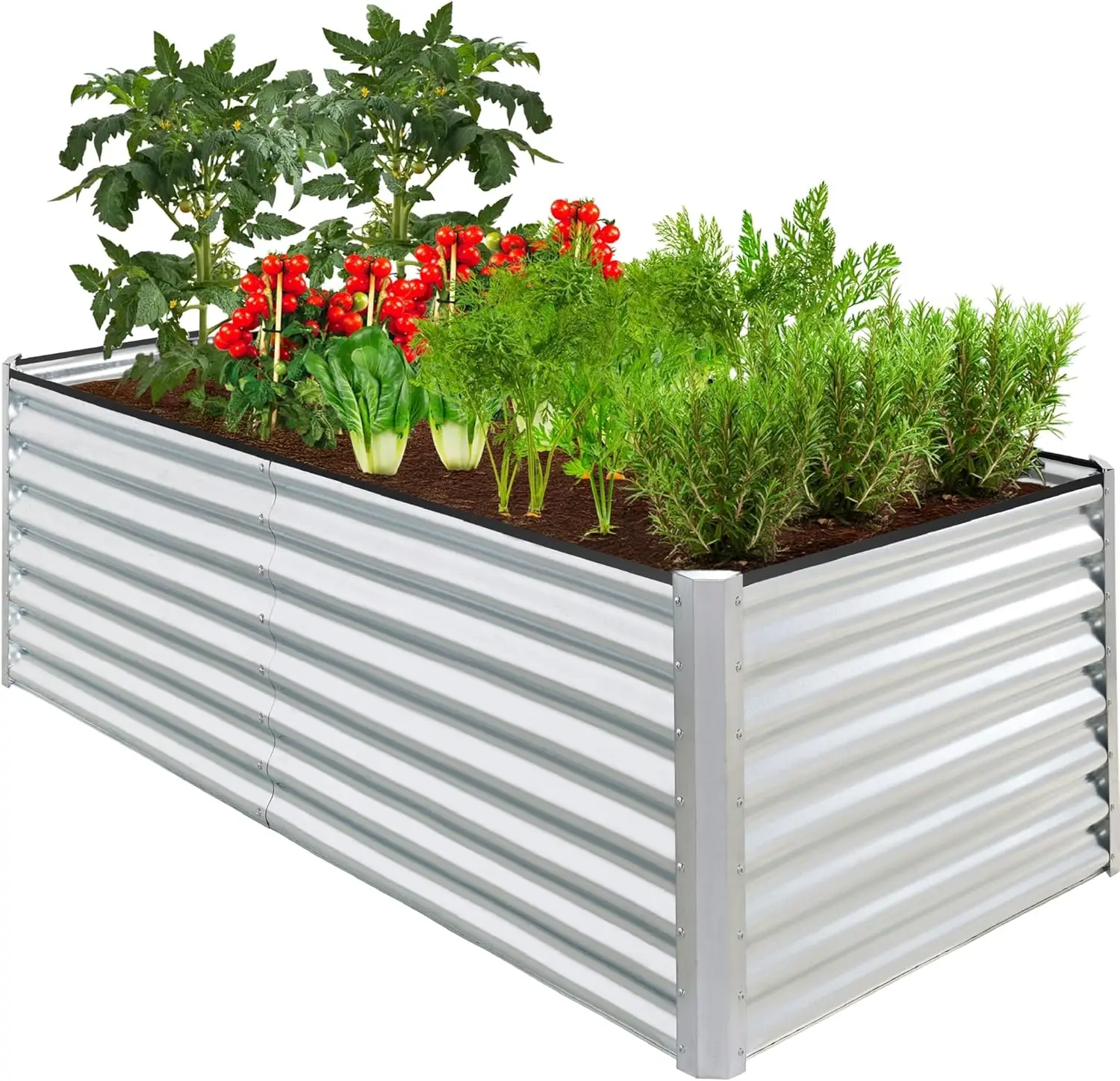 6x3x2ft Galvanized Metal Raised Garden Bed for Plants, Vegetables, Flowers, Herbs
6x3x2ft Galvanized Metal Raised Garden Bed for Plants, Vegetables, Flowers, Herbs