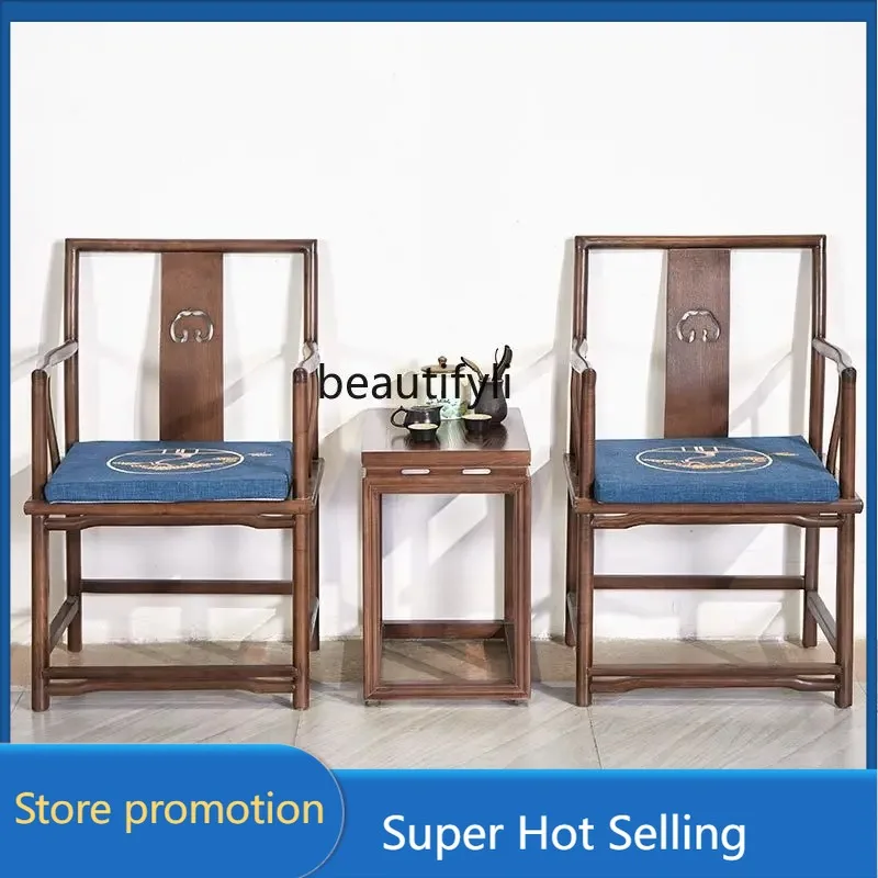 a485 New Chinese solid wood armchair three-piece antique Zen tea chair walnut home chair
a485 New Chinese solid wood armchair three-piece antique Zen tea chair walnut home chair