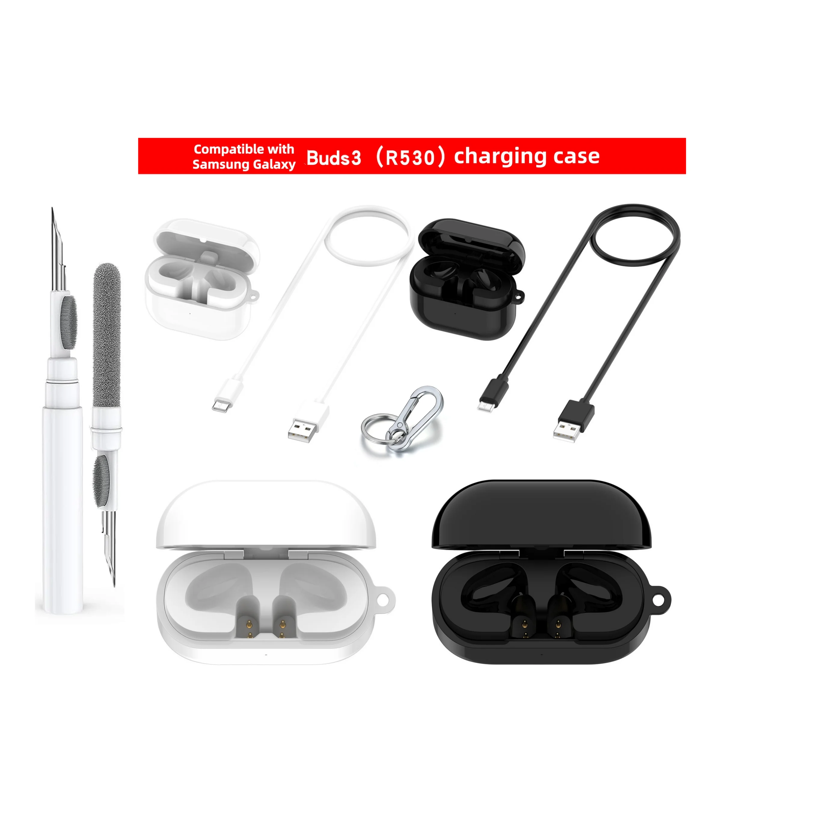 CEYYOR for Samsung Galaxy Buds 3 Pro & Buds 3 Case Cover with Cleaner kit,Silicone Protective Cover Skin with Keychain for R630
CEYYOR for Samsung Galaxy Buds 3 Pro & Buds 3 Case Cover with Cleaner kit,Silicone Protective Cover Skin with Keychain for R630
