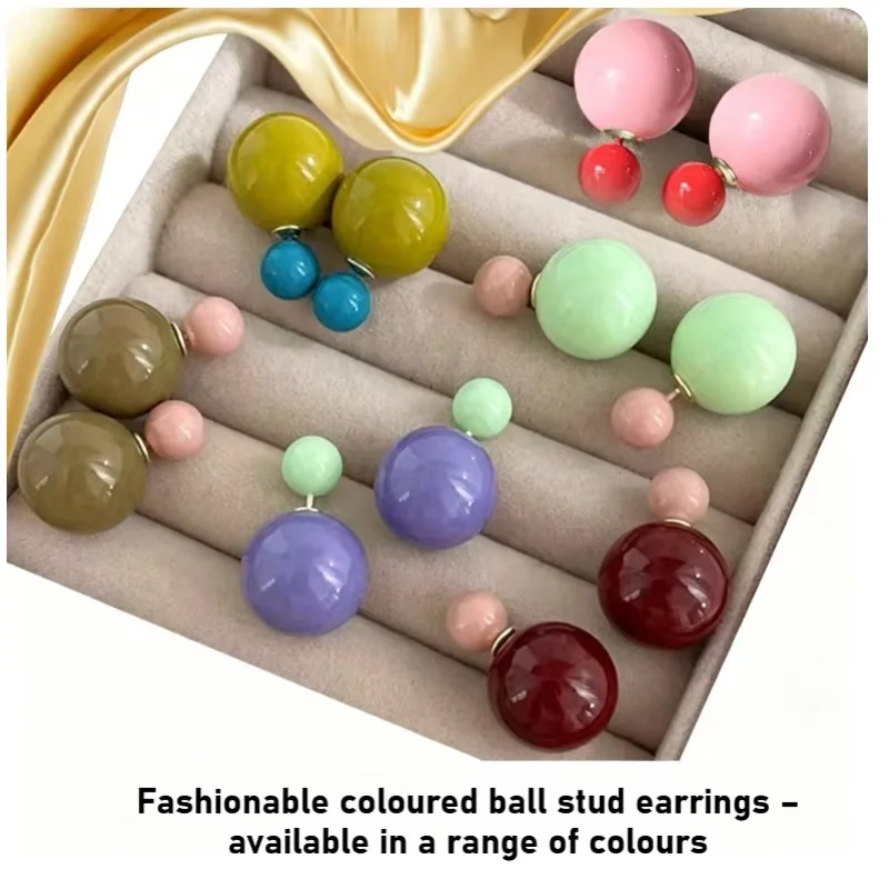 Korean niche design sense playful candy color scheme ball earrings earrings earrings a two wear women
Korean niche design sense playful candy color scheme ball earrings earrings earrings a two wear women