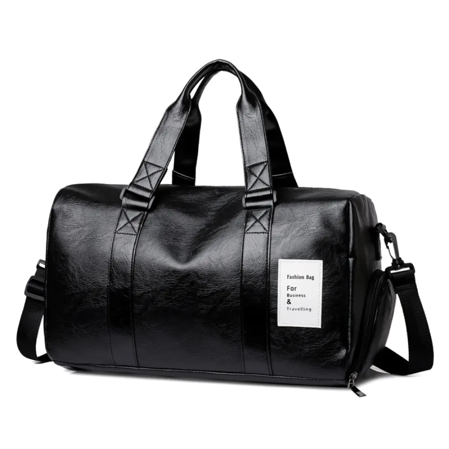 【New Arrival】 Black PU Leather Travel Duffel Bag, Large Capacity Weekend Overnight Bag with Detachable Shoulder Strap, Gym Sports Tote
【New Arrival】 Black PU Leather Travel Duffel Bag, Large Capacity Weekend Overnight Bag with Detachable Shoulder Strap, Gym Sports Tote