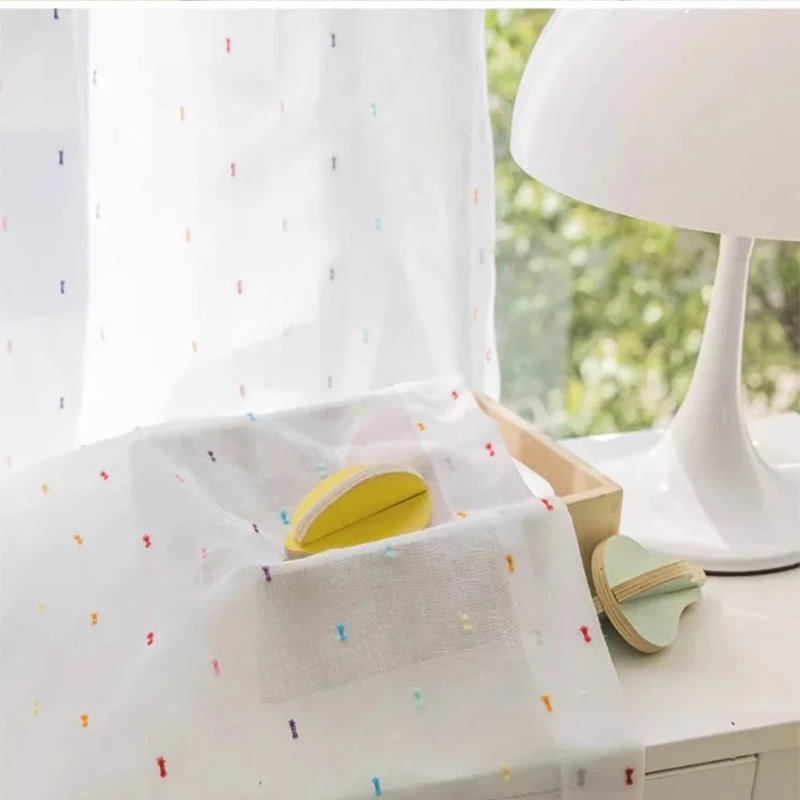 Rainbow Dot White Sheer Curtains for Kids Living Room,Pastoral style Tulle Curtain for Bedroom Window Drapes Blinds
Rainbow Dot White Sheer Curtains for Kids Living Room,Pastoral style Tulle Curtain for Bedroom Window Drapes Blinds