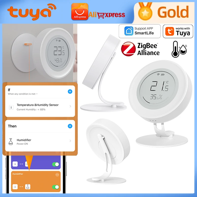 Датчик температуры и влажности AVATTO Zigbee Smart с интеллектуальным индикатором в виде улыбающегося лица, совместимый с Tuya ZigBee
Датчик температуры и влажности AVATTO Zigbee Smart с интеллектуальным индикатором в виде улыбающегося лица, совместимый с Tuya ZigBee