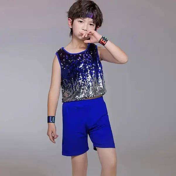 Children's boys and girls cheerleading costume school sports day street dance costume Cool sequin jazz dance performance costume
Children's boys and girls cheerleading costume school sports day street dance costume Cool sequin jazz dance performance costume