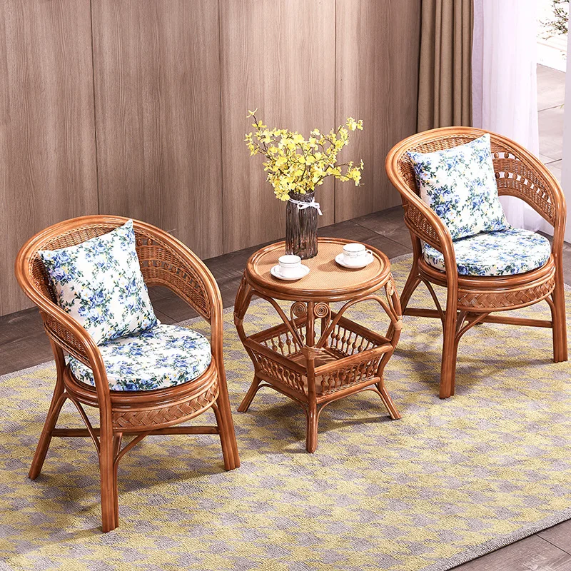 Natural rattan three-piece set Teng braided chair balcony small table and Teng strip single leisure coffee
Natural rattan three-piece set Teng braided chair balcony small table and Teng strip single leisure coffee