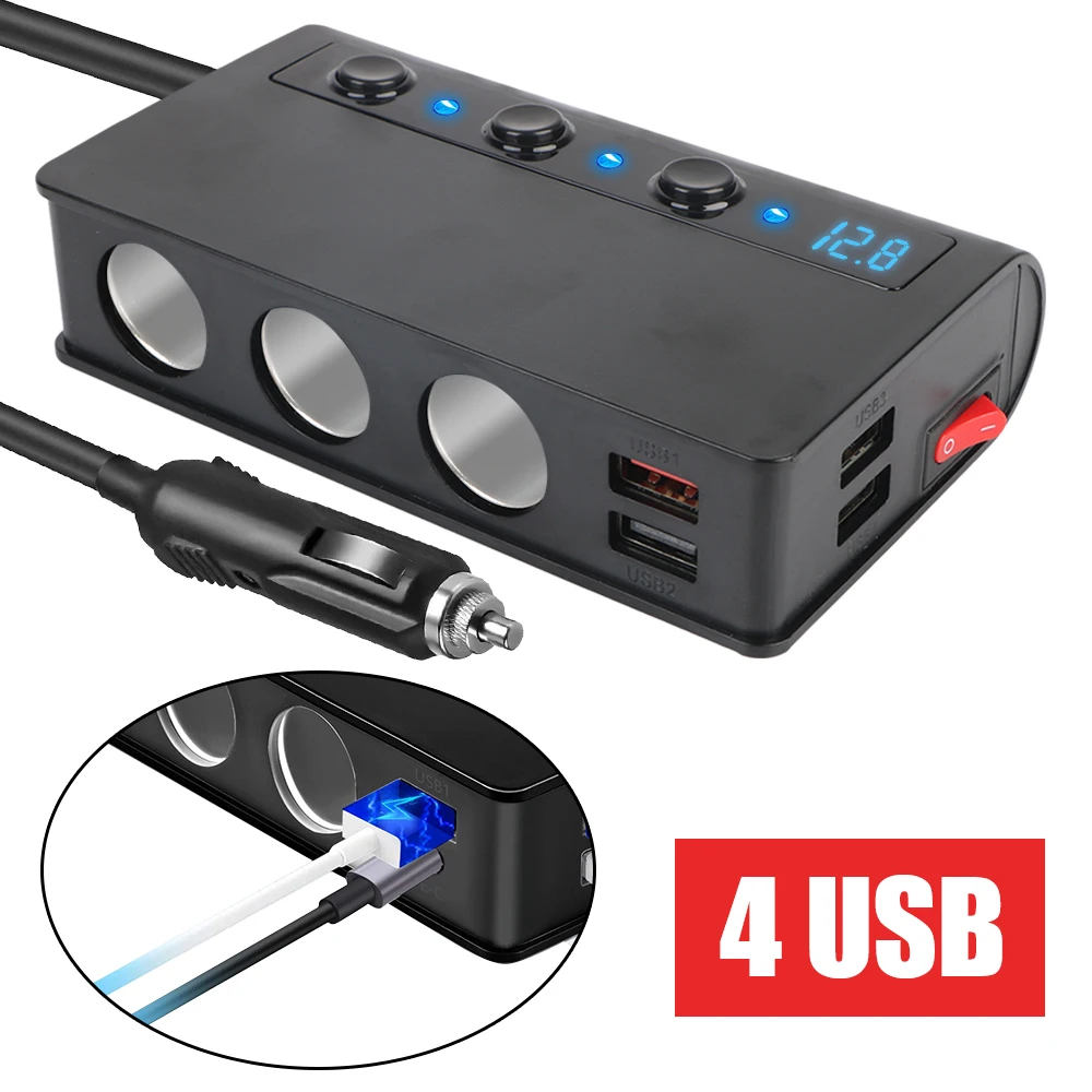 Разветвитель 12 В 24 В прикуриватель 4 порта USB зарядное гнездо для телефона IPad 180 Вт быстрая зарядка 3,0 адаптер автомобильного зарядного устройства
Разветвитель 12 В 24 В прикуриватель 4 порта USB зарядное гнездо для телефона IPad 180 Вт быстрая зарядка 3,0 адаптер автомобильного зарядного устройства