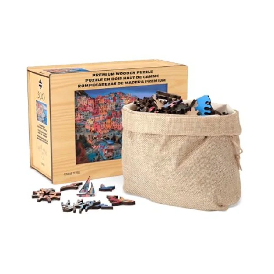 - 500 Piece Wooden Jigsaw Puzzle - Cinque Terre - Unique Cut Pieces - Wooden Box - Full Size Poster, Ages 14
- 500 Piece Wooden Jigsaw Puzzle - Cinque Terre - Unique Cut Pieces - Wooden Box - Full Size Poster, Ages 14