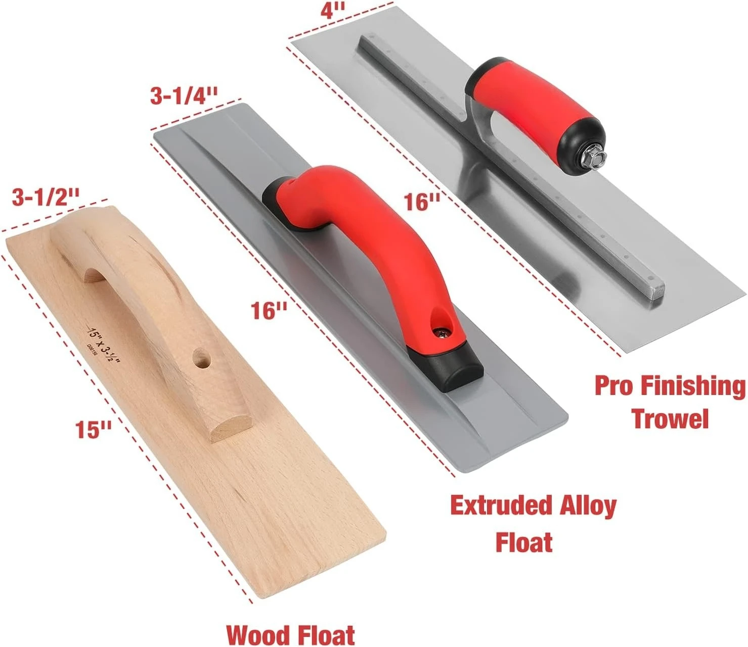 8 Pieces Masonry Hand Tool Set Includes Finishing Trowel, Gauging Trowel, Groover, Edger, Extruded Alloy Float, Wood Float
8 Pieces Masonry Hand Tool Set Includes Finishing Trowel, Gauging Trowel, Groover, Edger, Extruded Alloy Float, Wood Float