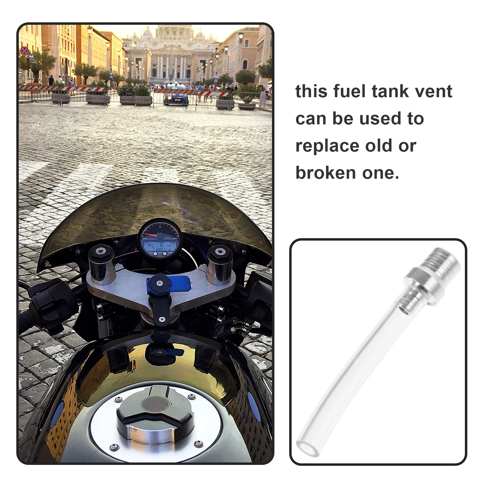 Motorcycle Fuel Tank Cap Vent Aluminum Alloy Pressure Valve Hose Pipe Silver Universal ATV Gas Accessories 
Motorcycle Fuel Tank Cap Vent Aluminum Alloy Pressure Valve Hose Pipe Silver Universal ATV Gas Accessories