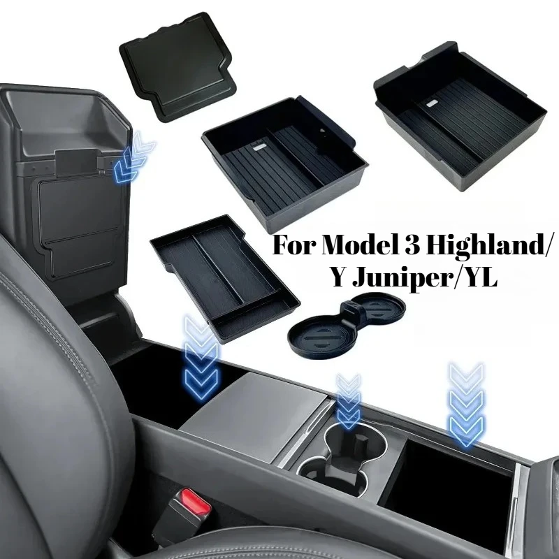 Center Console Armrest Storage Box Set For Tesla 3 Highland/Y Juniper/YL Snap-on Non-slip Organizer Tray Car Upgrade Kits
Center Console Armrest Storage Box Set For Tesla 3 Highland/Y Juniper/YL Snap-on Non-slip Organizer Tray Car Upgrade Kits