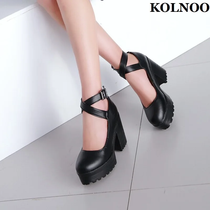 Kolnoo Handmade Women's Chunky Heels Pumps X-buckle Strap Sexy Platform Three Colors Summer Evening Party Fashion Dress Shoes
Kolnoo Handmade Women's Chunky Heels Pumps X-buckle Strap Sexy Platform Three Colors Summer Evening Party Fashion Dress Shoes