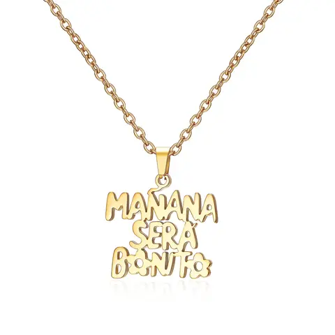 Karol G Halskette Manana Sera Bonito Bichota Merch Edelstahl Schmuck für Frauen Mädchen Weihnachtsgeschenk