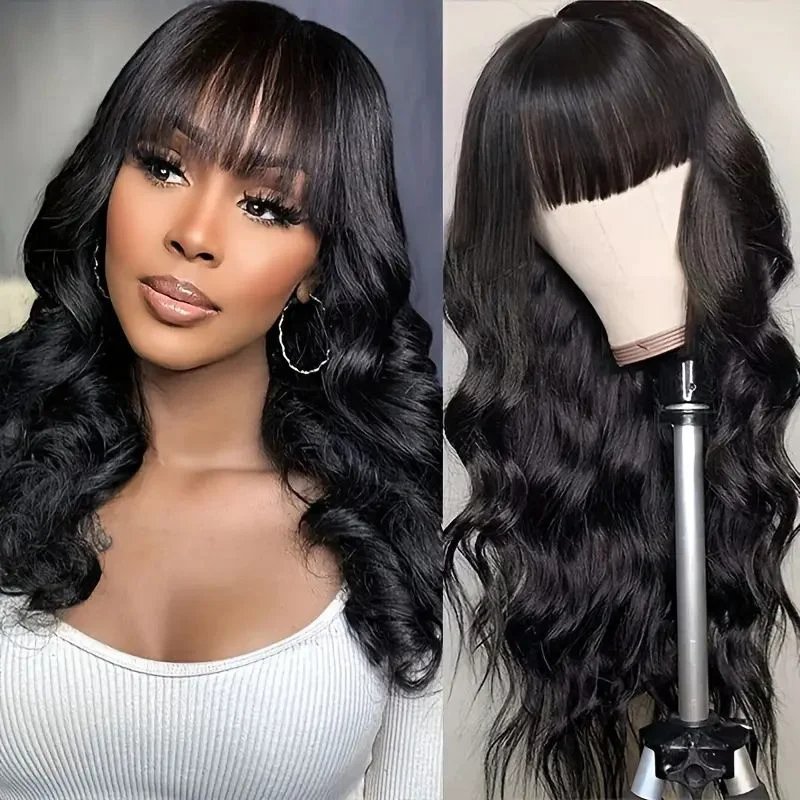 Alimice None Lace Wigs Glueless Body Wave With Bangs Wigs Machine Made Wigs For Women
Alimice None Lace Wigs Glueless Body Wave With Bangs Wigs Machine Made Wigs For Women