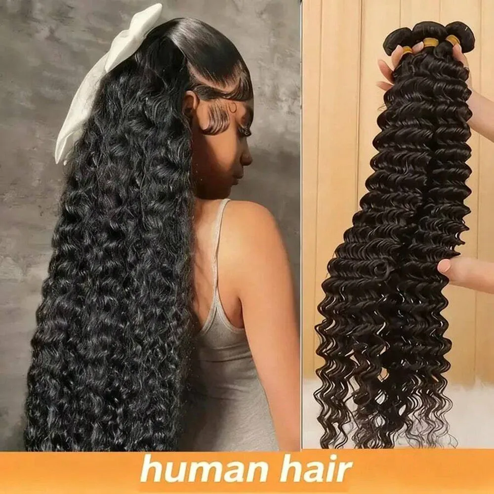 Deep Wave Human Hair Bundles 100% Unprocessed Brazilian Virgin Human Hair Weave Deep Curly Bundles Human Hair Natural Black
Deep Wave Human Hair Bundles 100% Unprocessed Brazilian Virgin Human Hair Weave Deep Curly Bundles Human Hair Natural Black