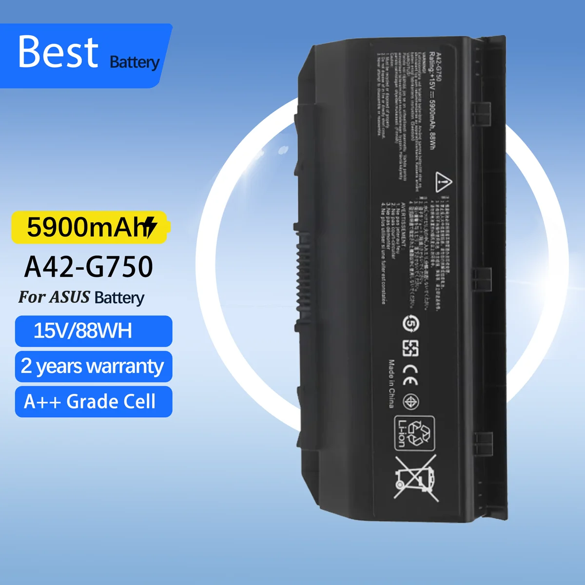 A42-G750 Laptop Battery 5900mAh/88WH For Asus ROG G750 G750J G750JH G750JM G750JX G750JS G750JW G750JZ CFX70 CFX70
A42-G750 Laptop Battery 5900mAh/88WH For Asus ROG G750 G750J G750JH G750JM G750JX G750JS G750JW G750JZ CFX70 CFX70