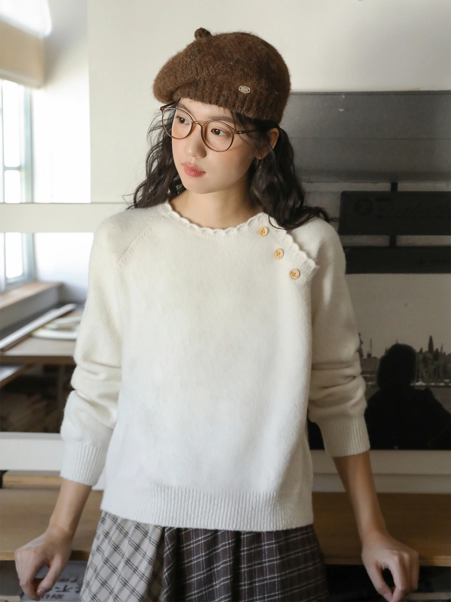 Nesoulum Women's Knitted Sweater with Lace Collar Inner Wear T-irt Sle Casual Leisure Faion Vintage Lazy Sle Beige
Nesoulum Women's Knitted Sweater with Lace Collar Inner Wear T-irt Sle Casual Leisure Faion Vintage Lazy Sle Beige