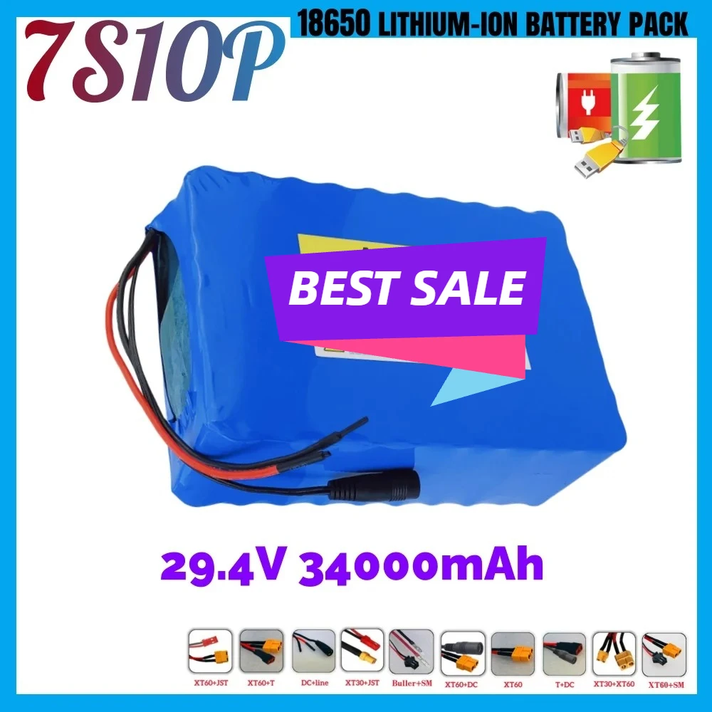 Литиевая аккумуляторная батарея 24В 34Ач 7S10P для мощных скутеров, с возможностью зарядки
Литиевая аккумуляторная батарея 24В 34Ач 7S10P для мощных скутеров, с возможностью зарядки