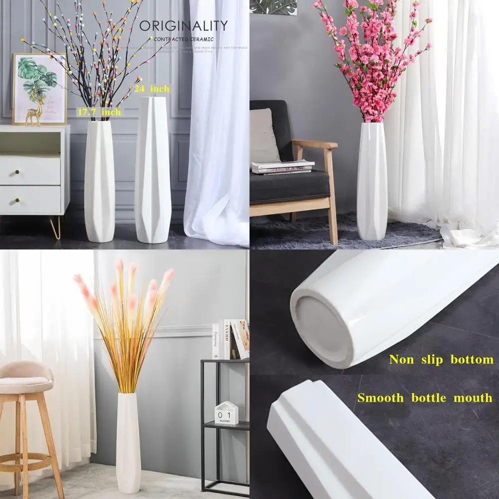 24 White Modern Tall Vase with Origami Design for Home, Office, and Living Room Décor - Ideal Flower Arrangement Gift
24 White Modern Tall Vase with Origami Design for Home, Office, and Living Room Décor - Ideal Flower Arrangement Gift