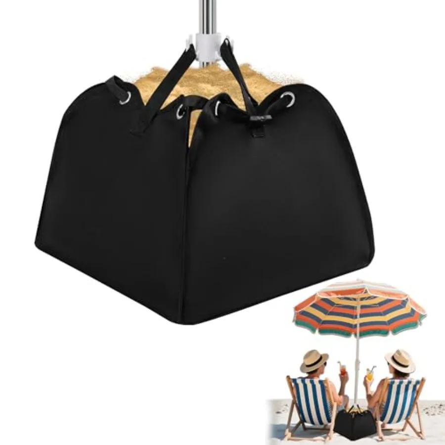 Beach Umbrella Base Weight Bag, Fillable Sand Bags for Umbrella Stability, Portable Parasol Sand Storage Bag with Hanging Hook
Beach Umbrella Base Weight Bag, Fillable Sand Bags for Umbrella Stability, Portable Parasol Sand Storage Bag with Hanging Hook