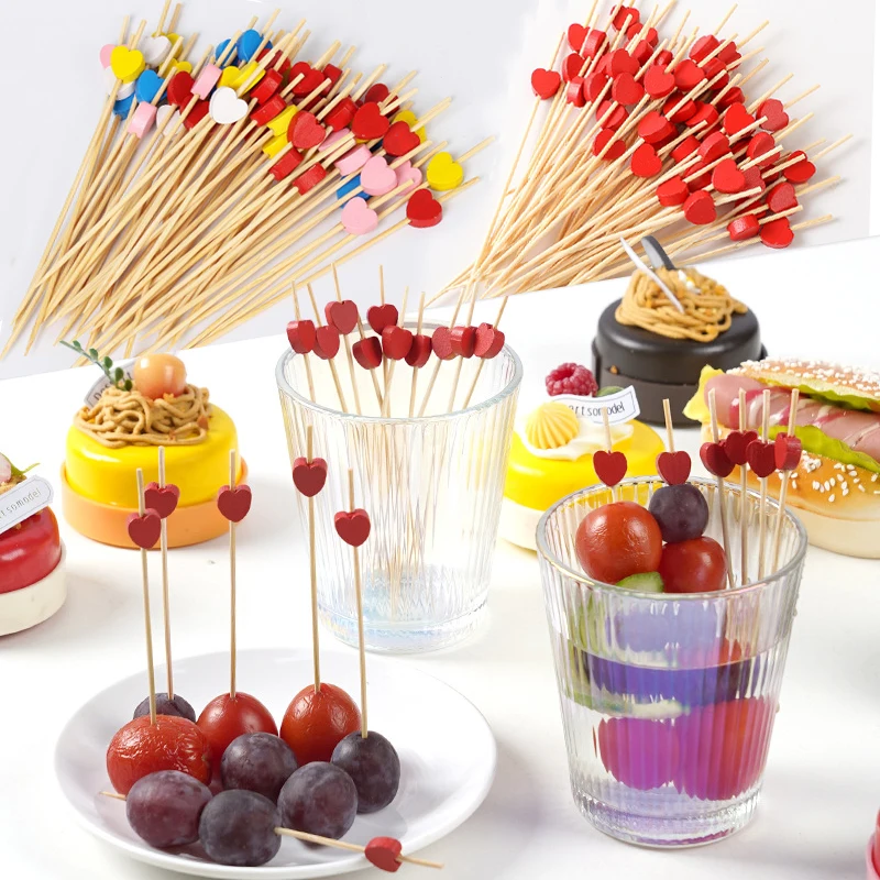 300/100pcs Disposable Bamboo Sticks Love Heart Cocktail Sticks Buffet Fruit Fork Suitable For Birthday Party Decoration Tools
300/100pcs Disposable Bamboo Sticks Love Heart Cocktail Sticks Buffet Fruit Fork Suitable For Birthday Party Decoration Tools