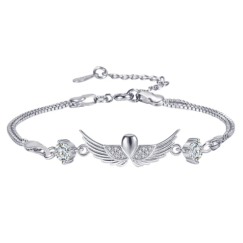Thai silver Fashion Angel Wings Bracelet Korean Edition Popular Fashion Angel Wings Bracelet, Platinum Plated Diamond Jewelry Wh
Thai silver Fashion Angel Wings Bracelet Korean Edition Popular Fashion Angel Wings Bracelet, Platinum Plated Diamond Jewelry Wh