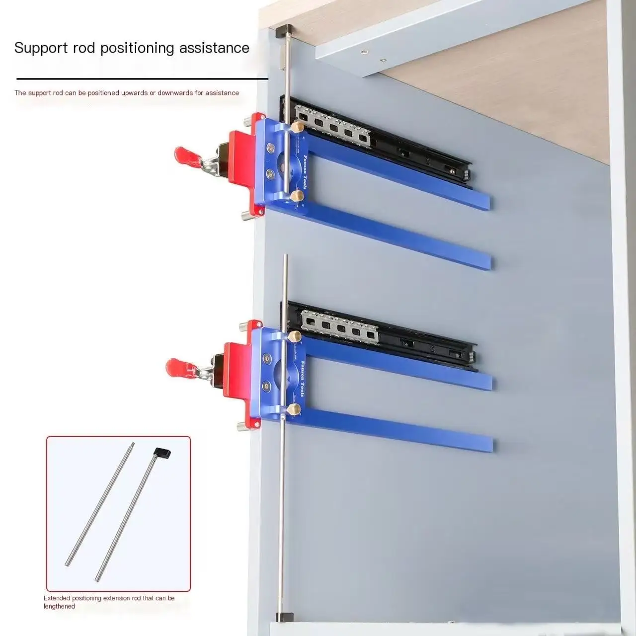 X800 Drawer Slide Installation and Positioning Aid, Track Positioning Fixture, Carpenter's Concealed Guide Rail Fixer