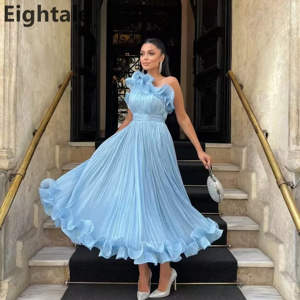 Eightale 2025 Light Blue A Line Ankle Length Pleated Midi Evening Dress Saudi Arabic Prom Dress Dubai Party Gown Customized
Eightale 2025 Light Blue A Line Ankle Length Pleated Midi Evening Dress Saudi Arabic Prom Dress Dubai Party Gown Customized