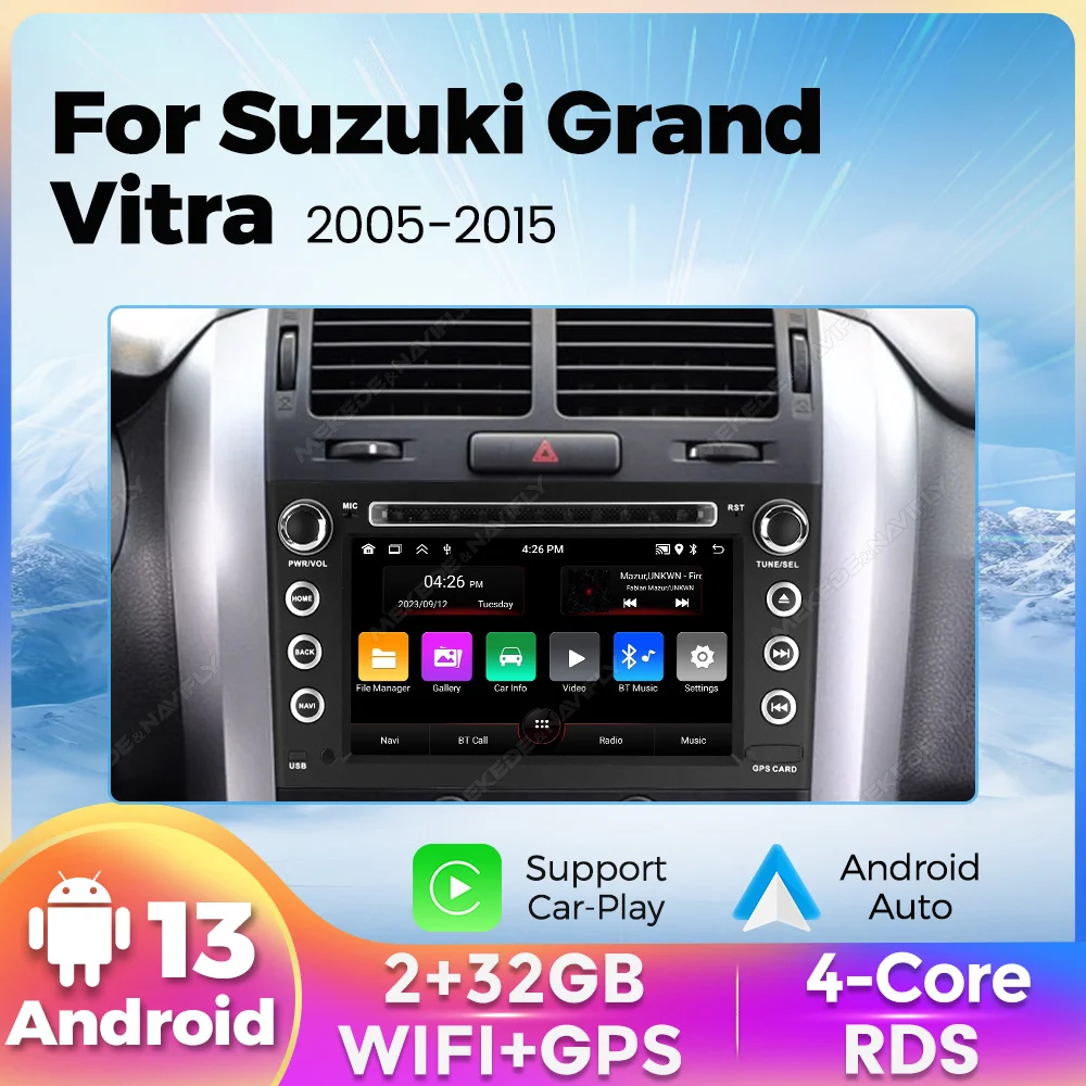 Android 14 2Din Car Radio Multimedia For Suzuki Grand Vitra 3 2005 - 2015 GPS Navigation CarPlay Auto Headunit No 2din 2 din dvd
Android 14 2Din Car Radio Multimedia For Suzuki Grand Vitra 3 2005 - 2015 GPS Navigation CarPlay Auto Headunit No 2din 2 din dvd