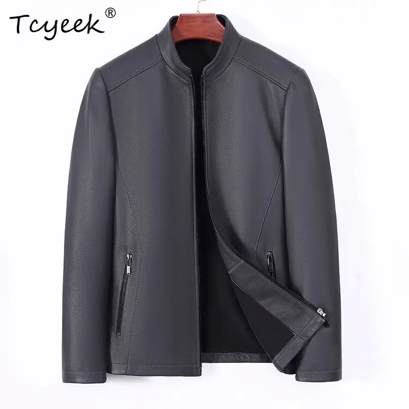 Tcyeek Real Leather Jacket Man Spring Autumn Clothes Business Casual Mens Coats Top Layer Goatskin Stand Collar Casaco Masculino
Tcyeek Real Leather Jacket Man Spring Autumn Clothes Business Casual Mens Coats Top Layer Goatskin Stand Collar Casaco Masculino
