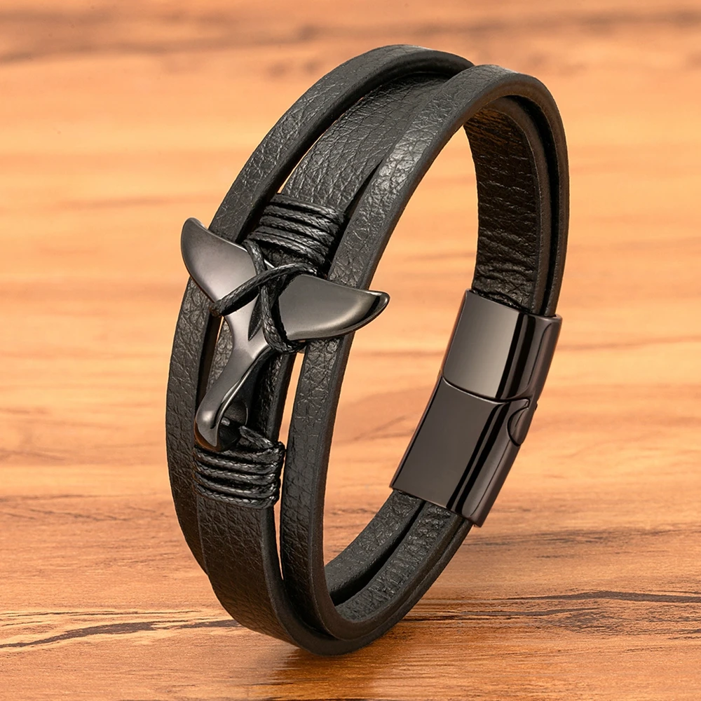 TYO Trendy Multilayer Leather Mens Bracelets Stainless Steel Mermaid Tail Design Magnet Clasp Bangles Jewelry Gift Dropshipping
TYO Trendy Multilayer Leather Mens Bracelets Stainless Steel Mermaid Tail Design Magnet Clasp Bangles Jewelry Gift Dropshipping