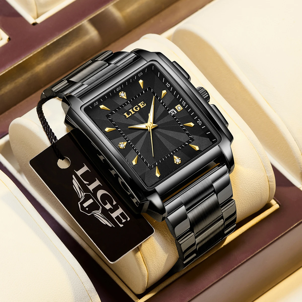 LIGE Fashion Business Watch Men Square Sport Waterproof Watches For Men Top Brand Luxury Military Quartz Chronograph Wristwatch
LIGE Fashion Business Watch Men Square Sport Waterproof Watches For Men Top Brand Luxury Military Quartz Chronograph Wristwatch
