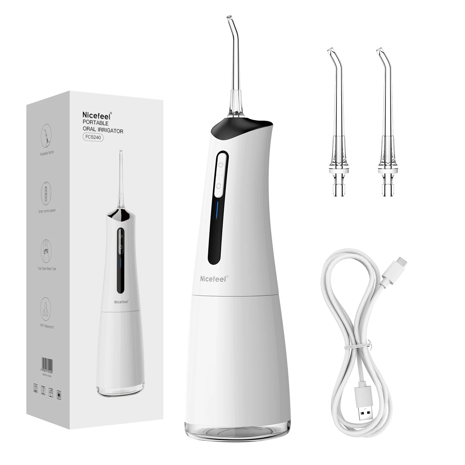 OEM NEW IPX7 Oral Irrigator Portable Water Flosser Rechargeable Electric Water Jet Oral Pik Teeth Cleaning Device
OEM NEW IPX7 Oral Irrigator Portable Water Flosser Rechargeable Electric Water Jet Oral Pik Teeth Cleaning Device