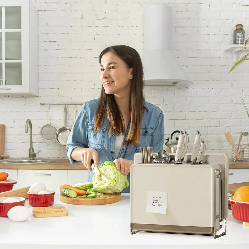Kitchen Block Holder Large Countertop Storage Stand Block Holder Kitchen Organizer Waterproof Hollow Storage Rack For Cutting
Kitchen Block Holder Large Countertop Storage Stand Block Holder Kitchen Organizer Waterproof Hollow Storage Rack For Cutting