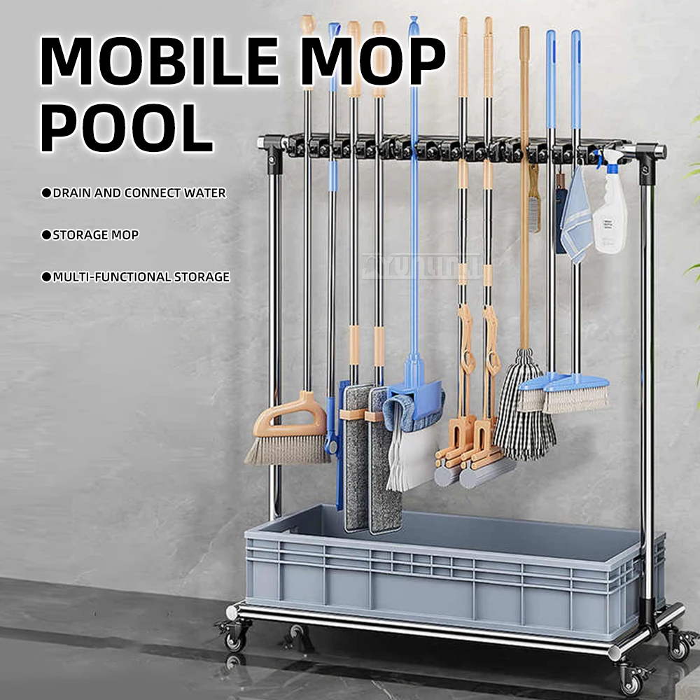 Stainless Steel Floor-Standing Mop & Broom Holder – Mobile / Rolling Storage Rack for Home, Classroom, Commercial Cleaning Tools
Stainless Steel Floor-Standing Mop & Broom Holder – Mobile / Rolling Storage Rack for Home, Classroom, Commercial Cleaning Tools