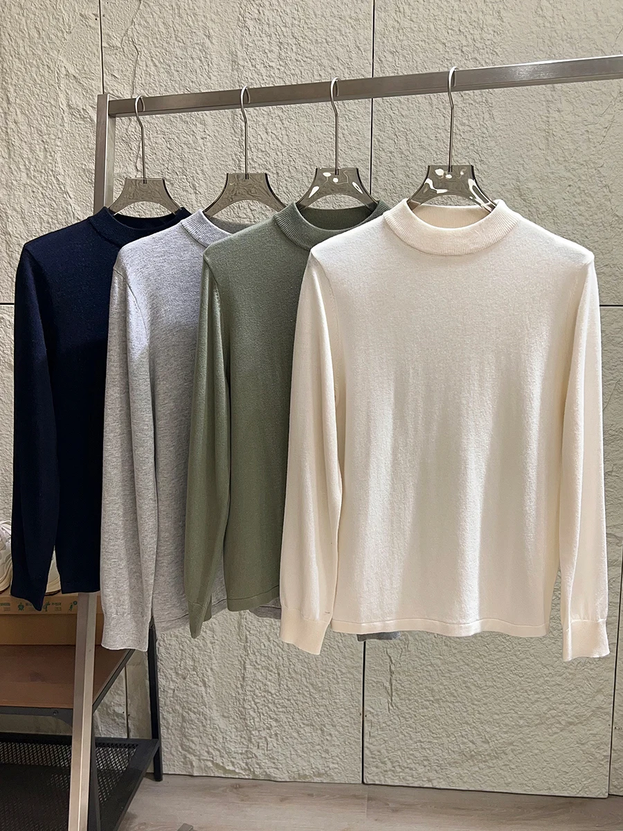 Italian Style Soft And Smooth Men's Knitted Sweater Pure Color Half High Collar Skin-friendly Elastic Winter Wear
Italian Style Soft And Smooth Men's Knitted Sweater Pure Color Half High Collar Skin-friendly Elastic Winter Wear