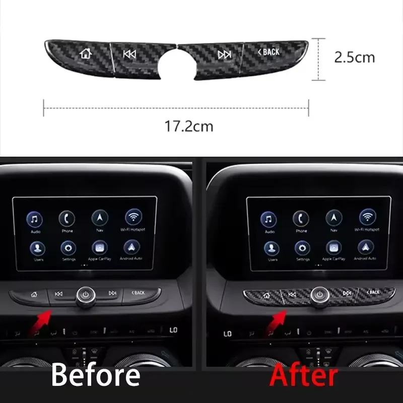 For Chevrolet Camaro Real Dry Carbon Fiber Center Navigation Bezel Button Sticker Interior Modificatio Navigation 2016-2023
For Chevrolet Camaro Real Dry Carbon Fiber Center Navigation Bezel Button Sticker Interior Modificatio Navigation 2016-2023