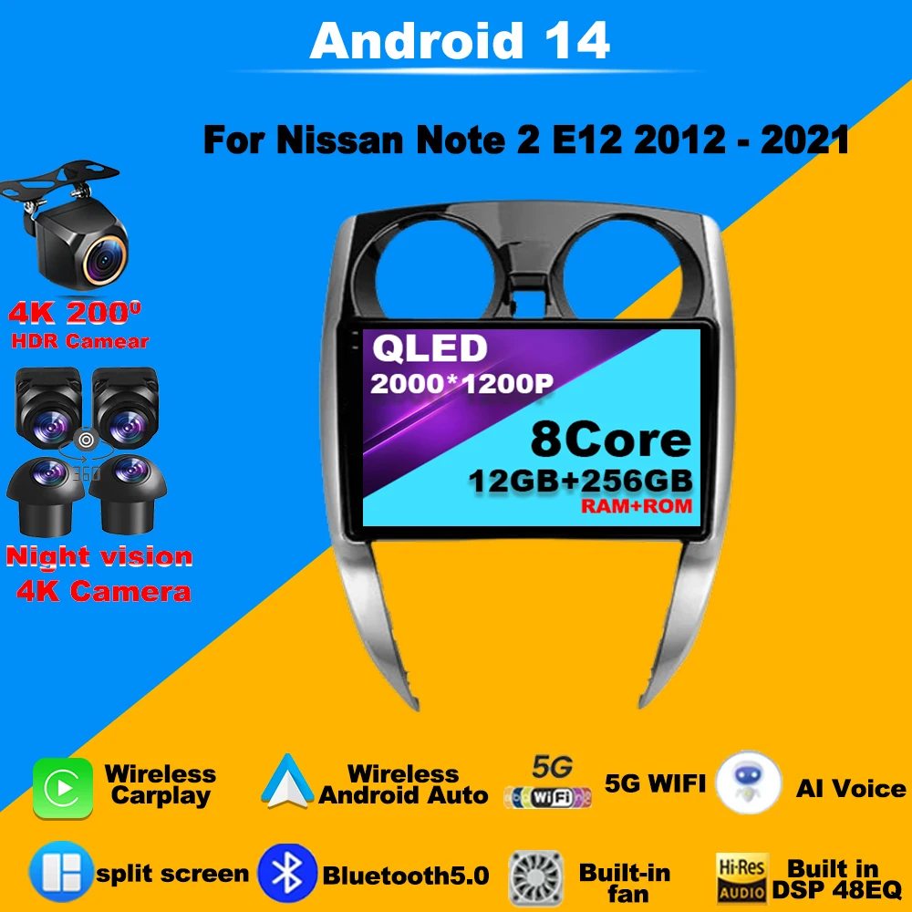 Android 14 Car Radio For Nissan Note 2 E12 2012 - 2021 Carplay Autoradio 4G WIFI GPS Navigation Multimedia Video Player Stereo
Android 14 Car Radio For Nissan Note 2 E12 2012 - 2021 Carplay Autoradio 4G WIFI GPS Navigation Multimedia Video Player Stereo