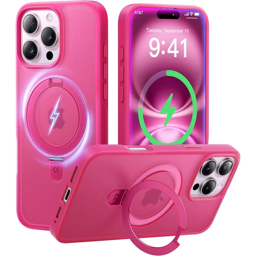 Hot Pink Slim Matte Translucent Shockproof Case with Magnetic Invisible Stand for 14 Pro 6.1 Inch Military Grade Drop Protectio
Hot Pink Slim Matte Translucent Shockproof Case with Magnetic Invisible Stand for 14 Pro 6.1 Inch Military Grade Drop Protectio