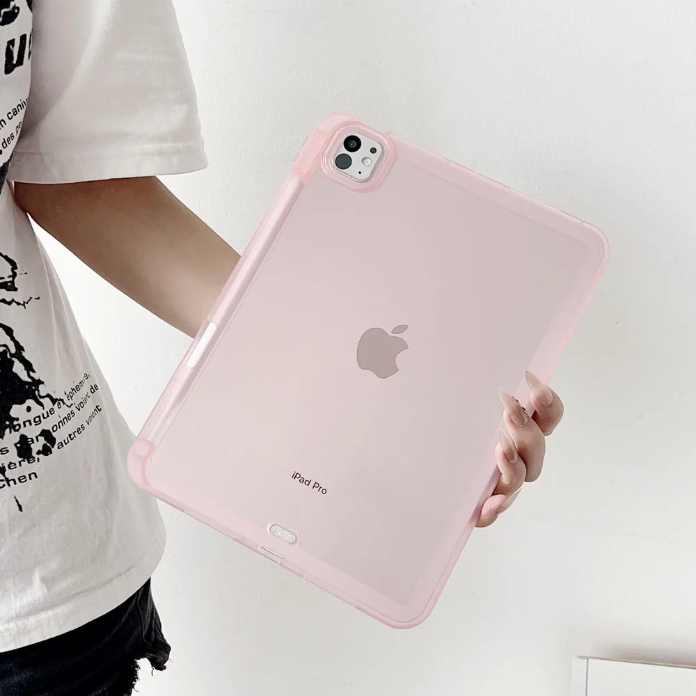 Новая противоударная задняя крышка из ТПУ для iPad Pro 11 2024/2025, прозрачный защитный чехол с гнездом для ручки, мягкий чехол с защитой от царапин
Новая противоударная задняя крышка из ТПУ для iPad Pro 11 2024/2025, прозрачный защитный чехол с гнездом для ручки, мягкий чехол с защитой от царапин