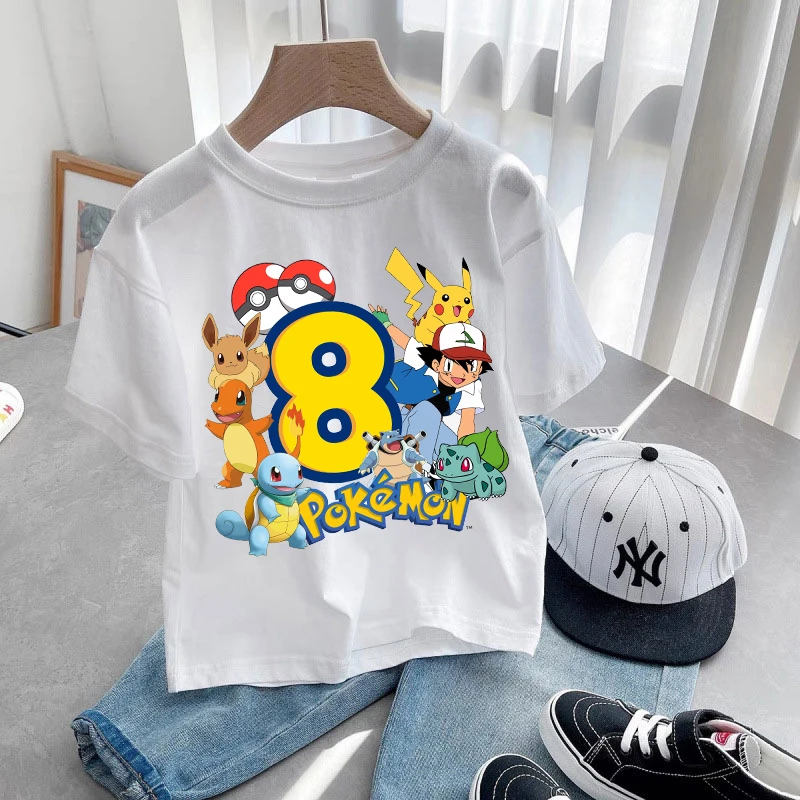 Pokemons Cartoon Cute Short-sleeved Top for Children Pikachu Number Printed T-shirts Boys Girls Summer Fashion Birthday T-shirt
Pokemons Cartoon Cute Short-sleeved Top for Children Pikachu Number Printed T-shirts Boys Girls Summer Fashion Birthday T-shirt