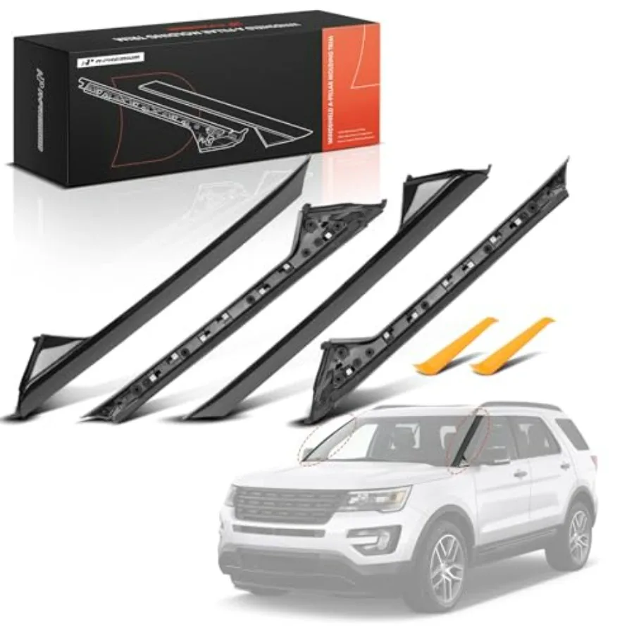 A-Pillar Trim Molding Windshield Set Front Left Right Outer Inner for Ford Explorer 2011-2018 Black Replacement Compatible with
A-Pillar Trim Molding Windshield Set Front Left Right Outer Inner for Ford Explorer 2011-2018 Black Replacement Compatible with