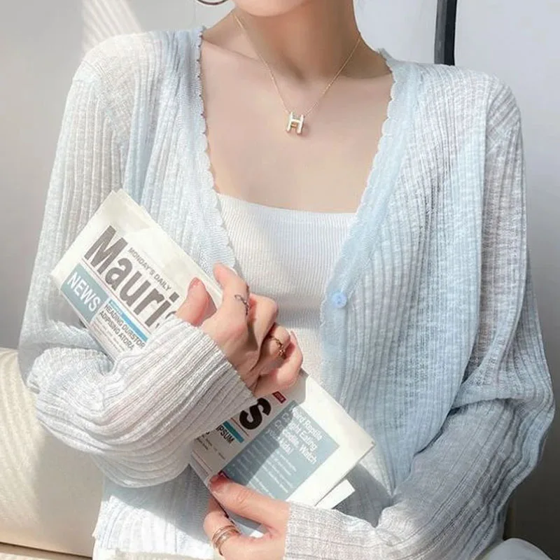 2026 Fashion V-Neck Knitted Sweater Women Cardigans Long Sleeve Sunscreen Knit Sweater Cardigan Women Tops Sueter Feminino Q3574
2026 Fashion V-Neck Knitted Sweater Women Cardigans Long Sleeve Sunscreen Knit Sweater Cardigan Women Tops Sueter Feminino Q3574