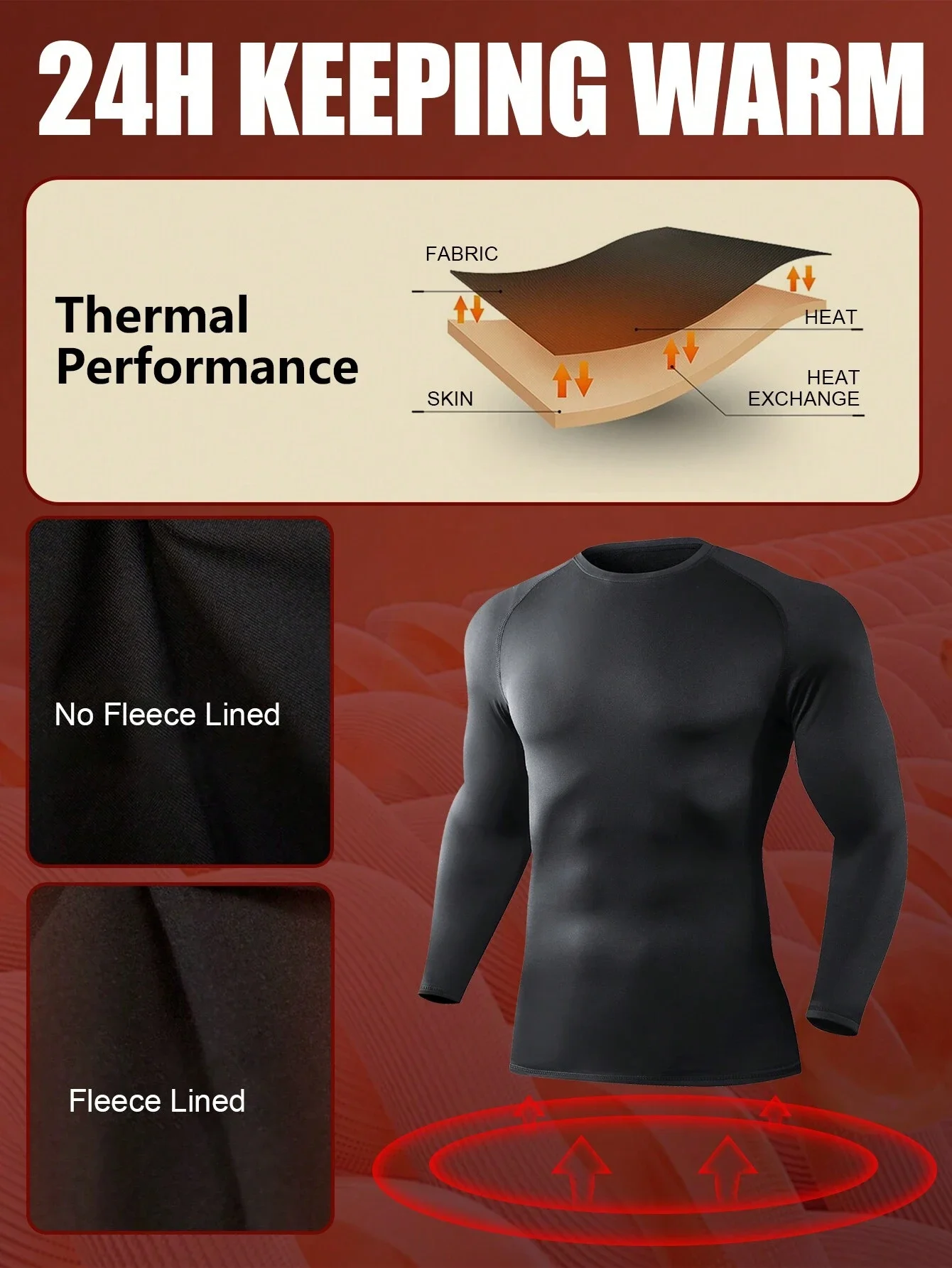 Men's Thermal Compression Long Sleeve Base Layer Top For Cold Weather Workout
Men's Thermal Compression Long Sleeve Base Layer Top For Cold Weather Workout