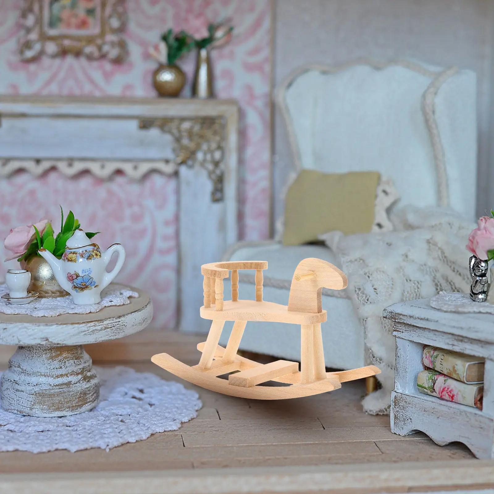 Fine Crafted Mini Rocking-Horse for Mini House Accessories Natural Wood Material Decorative Piece for Room Layout
Fine Crafted Mini Rocking-Horse for Mini House Accessories Natural Wood Material Decorative Piece for Room Layout