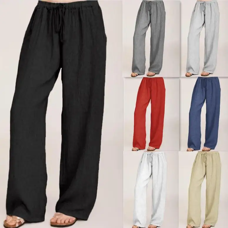 Женские хлопковые и льняные широкие брюки с эластичной резинкой на талии, повседневные женские удобные брюки свободного покроя среднего возраста
Женские хлопковые и льняные широкие брюки с эластичной резинкой на талии, повседневные женские удобные брюки свободного покроя среднего возраста