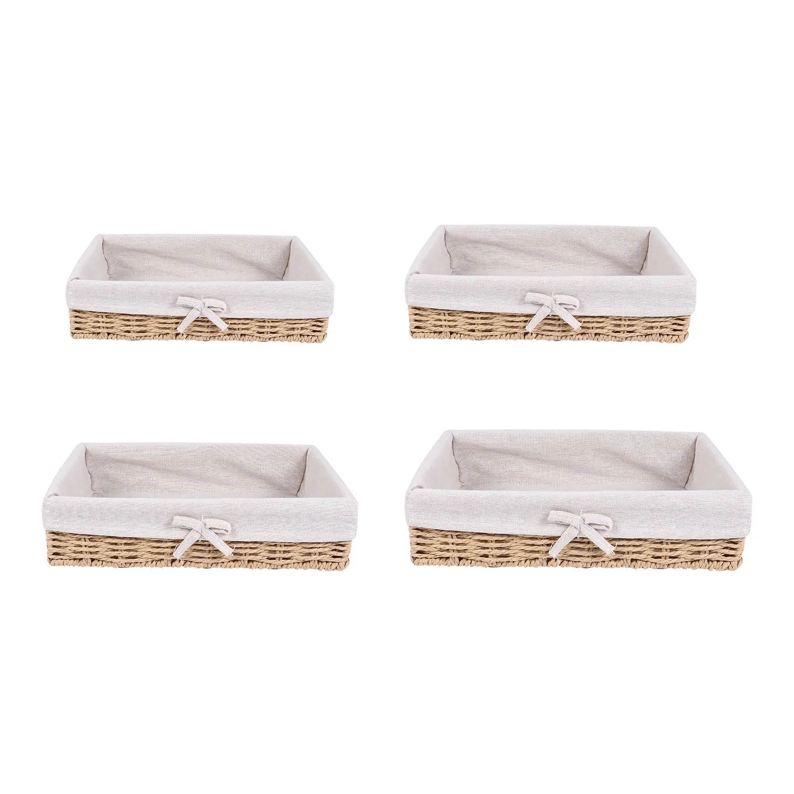 4pcs Storage Organizer Simulated Rattan Woven Storage Organizer Desktop Home Hotel Fruit Vegetable Bread Snack
4pcs Storage Organizer Simulated Rattan Woven Storage Organizer Desktop Home Hotel Fruit Vegetable Bread Snack