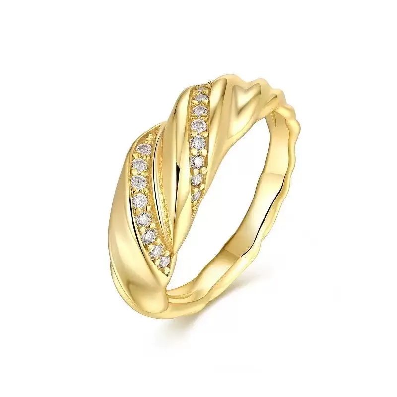 D Color Moissanite Twisted Stackable Band Rings for Women 925 Sterling Silver Croissant Dome Thick Chunky Rings Plated 14k Gold
D Color Moissanite Twisted Stackable Band Rings for Women 925 Sterling Silver Croissant Dome Thick Chunky Rings Plated 14k Gold