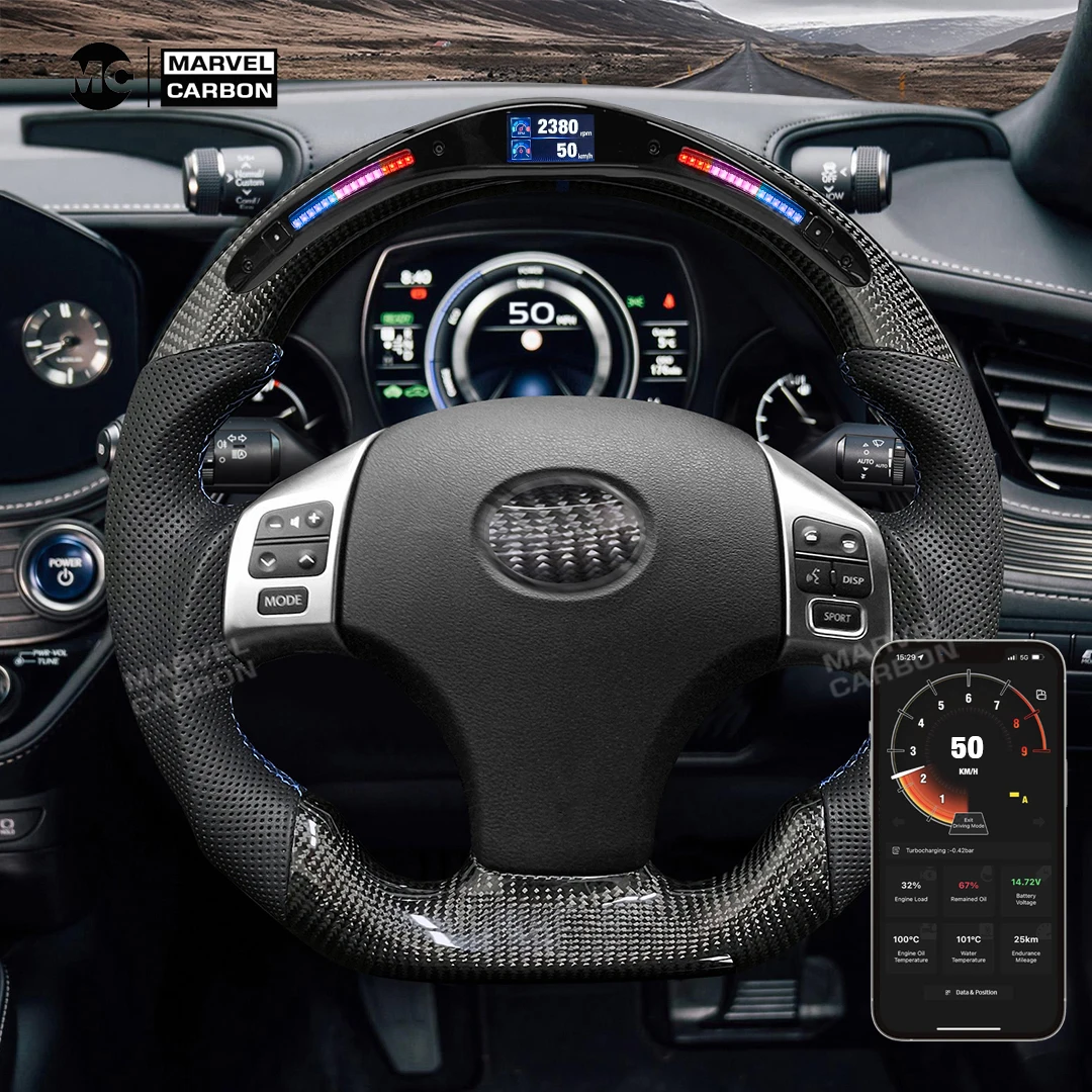 Carbon Fiber LED Steering Wheel Galaxy Pro Dispaly for 2006 - 2012 Lexus IS300 250C Perforated Leather
Carbon Fiber LED Steering Wheel Galaxy Pro Dispaly for 2006 - 2012 Lexus IS300 250C Perforated Leather