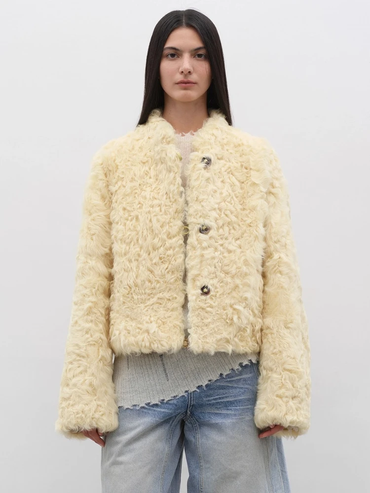 Elegant Short Genuine Leather Real Fur Coat for Women High-end Simple Stand Collar Single Breasted Casual Winter Lamb Fur Jacket
Elegant Short Genuine Leather Real Fur Coat for Women High-end Simple Stand Collar Single Breasted Casual Winter Lamb Fur Jacket