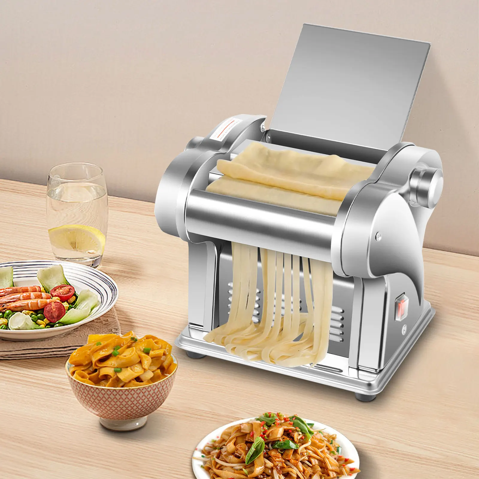 Electric Pasta Maker, Automatic Noodle Machine with Thickness Knob and Anti-slip Pads for Homes, Breakfast Stores, Restaurants
Electric Pasta Maker, Automatic Noodle Machine with Thickness Knob and Anti-slip Pads for Homes, Breakfast Stores, Restaurants